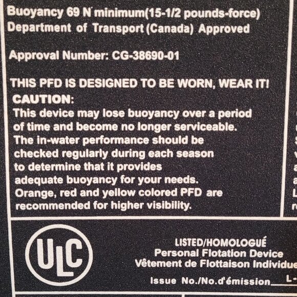 Life Jacket Adult Size Men's XX-Large - Defiant Black Red Grey Neoprene - Picture 3 of 4